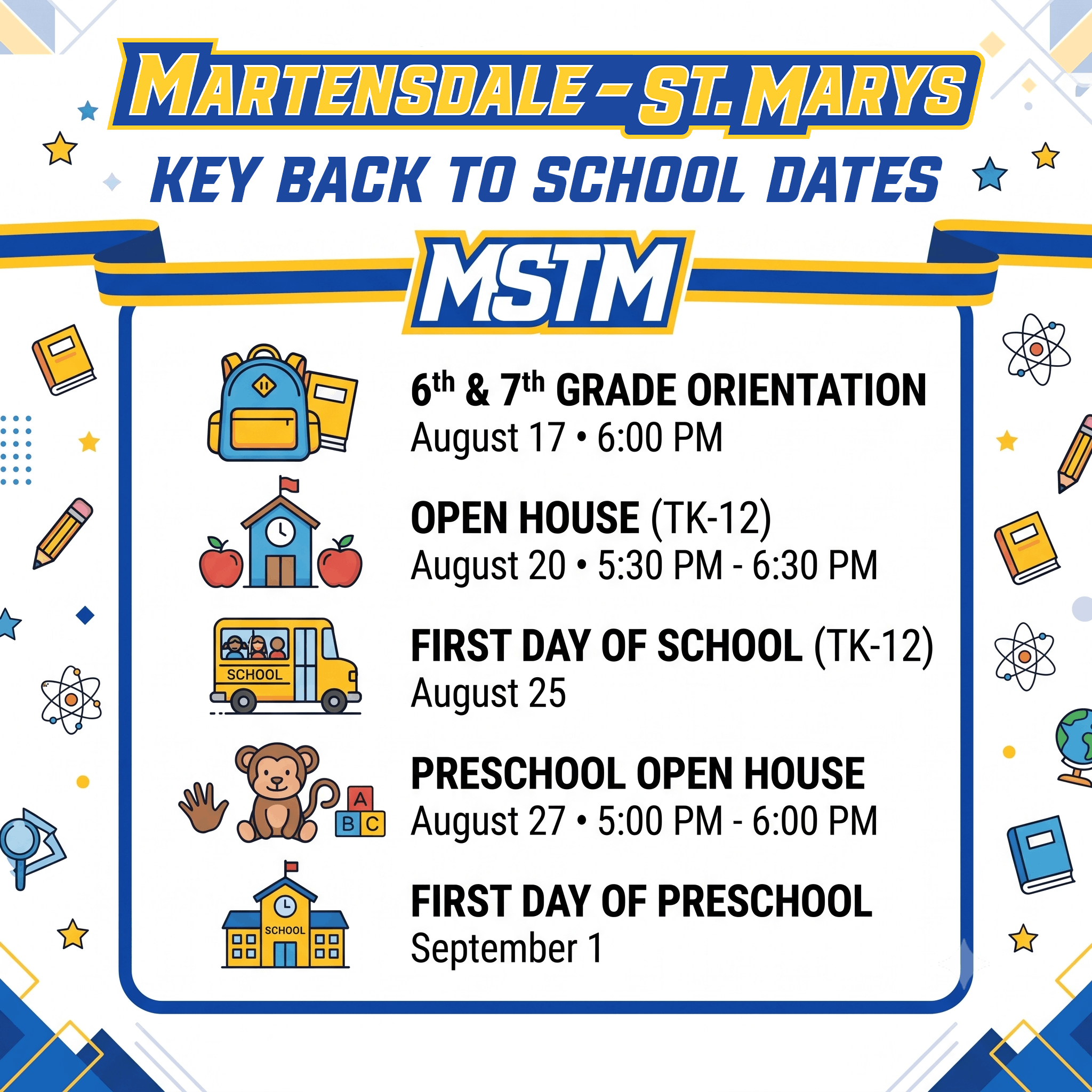 Key Back to School Dates for 2026-2027 School Year